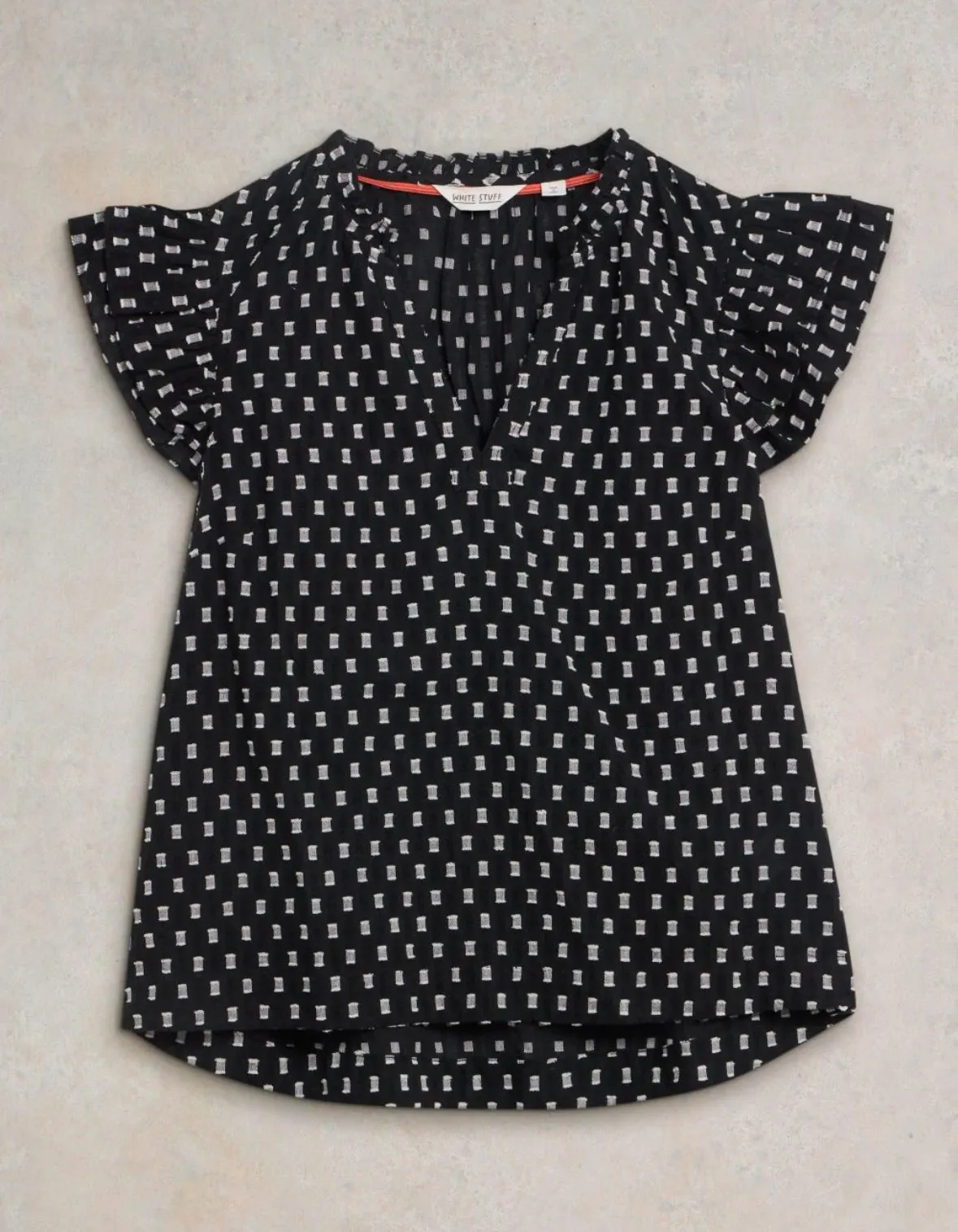 White Stuff UK Rosie Cotton Shirt Black Multi