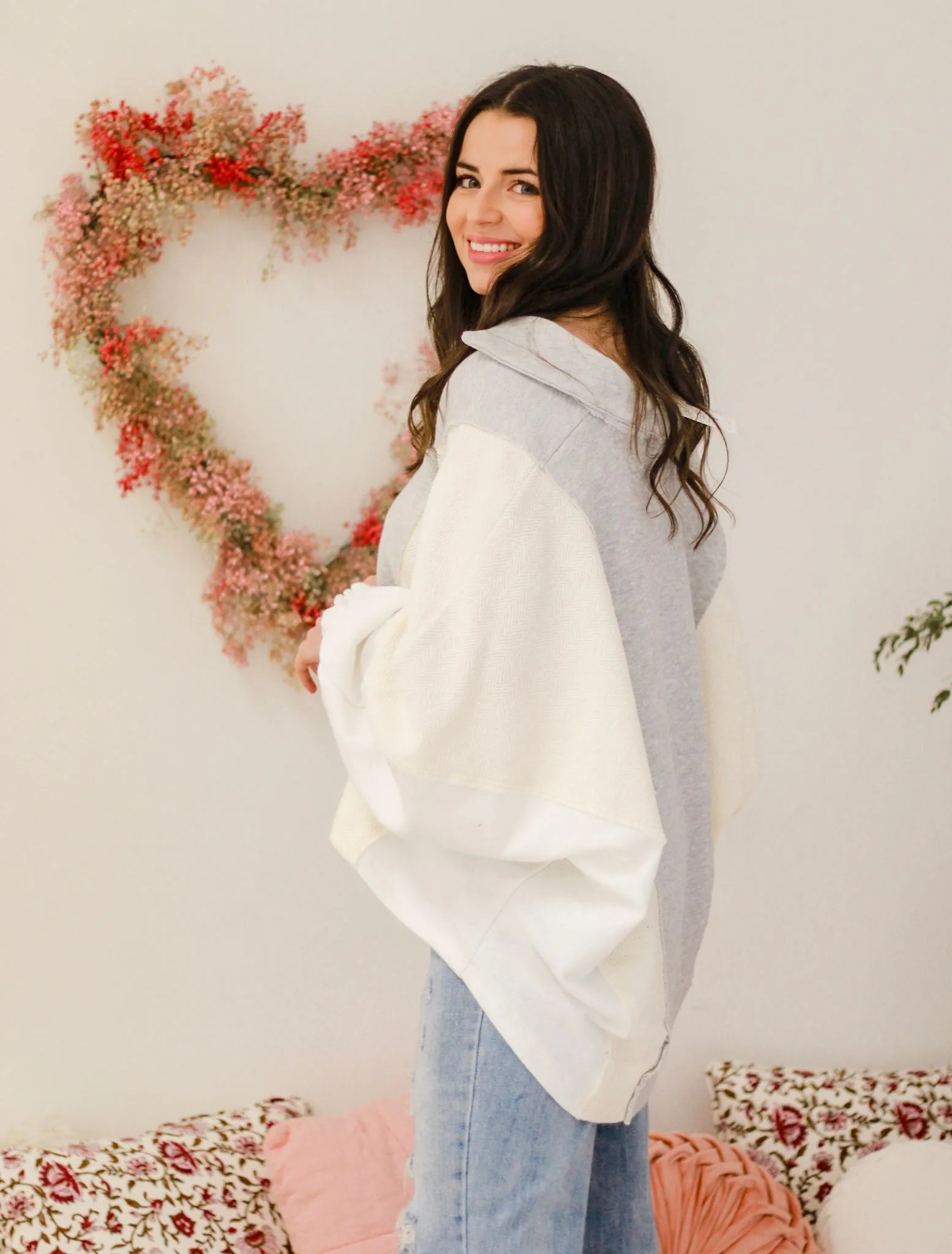 Winter Magic Cream Contrast Pullover