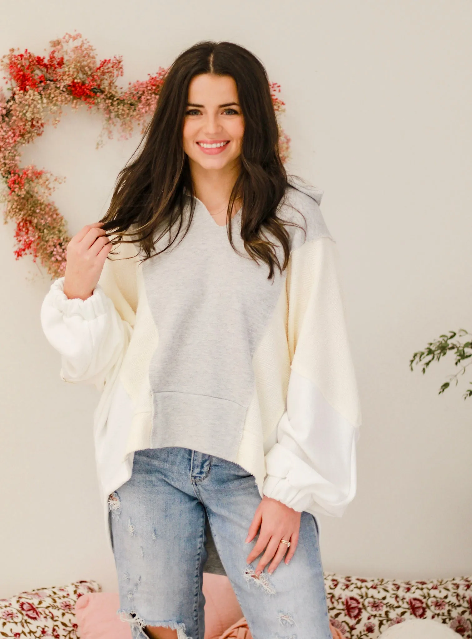 Winter Magic Cream Contrast Pullover