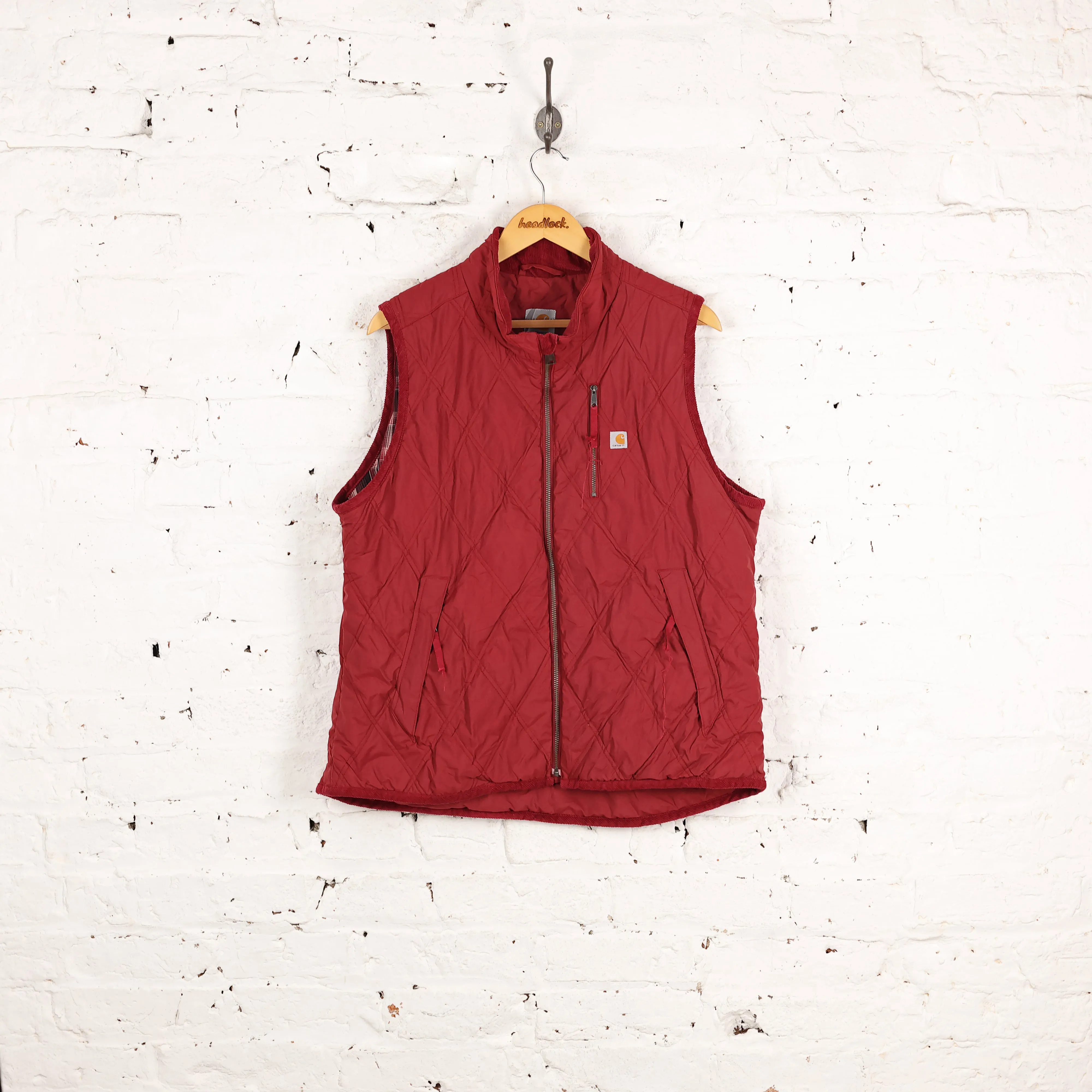 Women's Carhartt Quilted Gilet Bodywarmer Jacket - Red - Women's XL