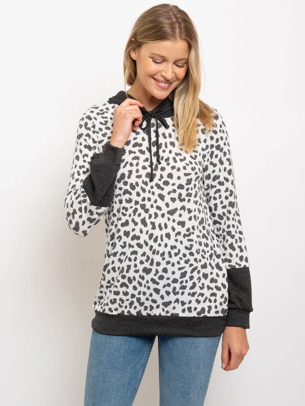 WOMEN'S HOODIE PULLOVER ANIMAL PRINT SWEATSHIRT TOP