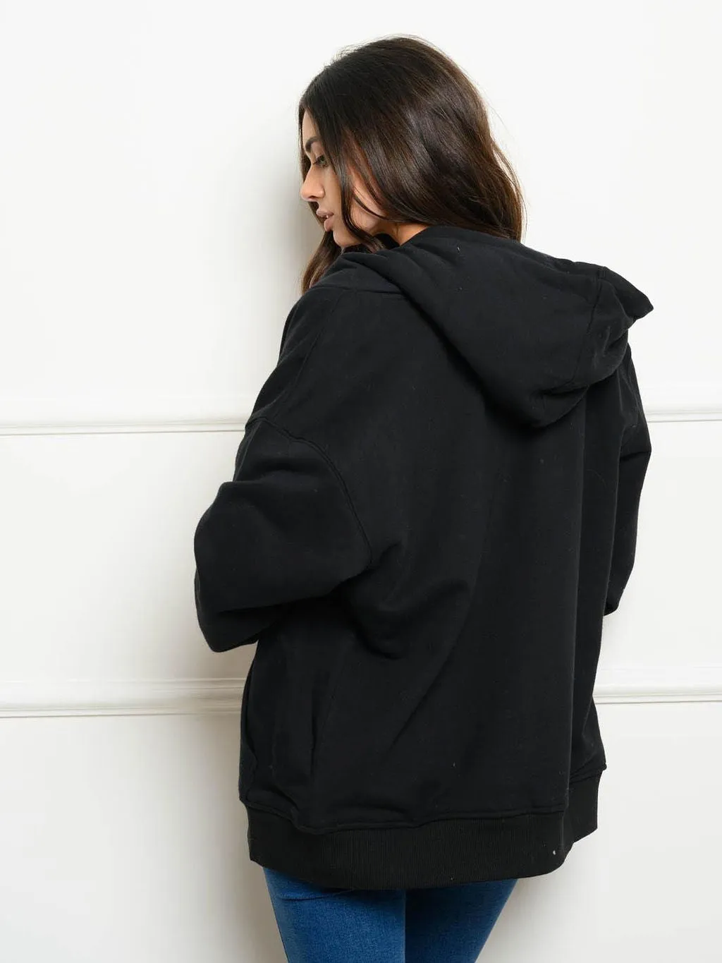 WOMEN'S LONG SLEEVE ZIP UP HOODIE JACKET