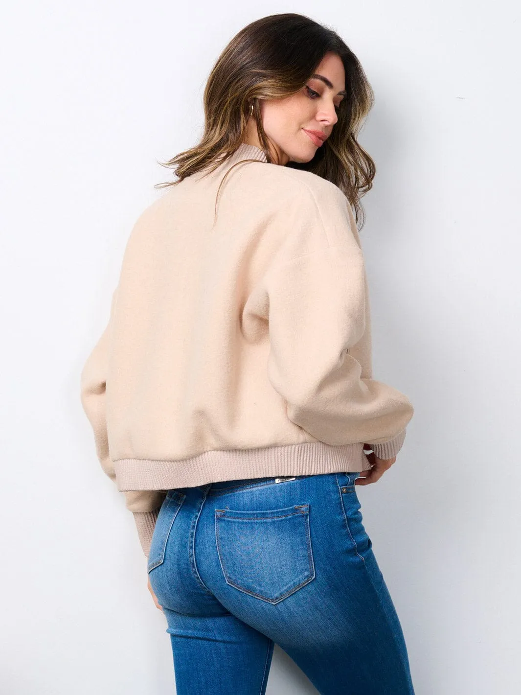 WOMEN'S LONG SLEEVE ZIP UP POCKETS JACKET