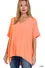 WOVEN AIRFLOW V-NECK DOLMAN SHORT SLEEVE TOP
