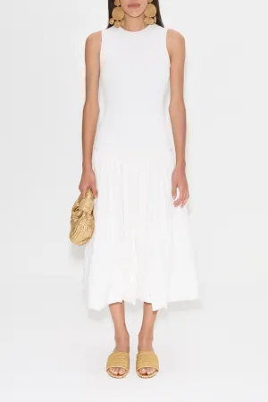 Yanez Poplin Combo Dress in Macadamia