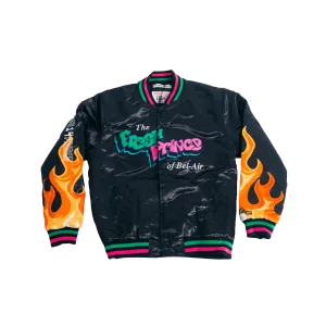 YOUTH BLACK FLAME FRESH PRINCE SATIN JACKET