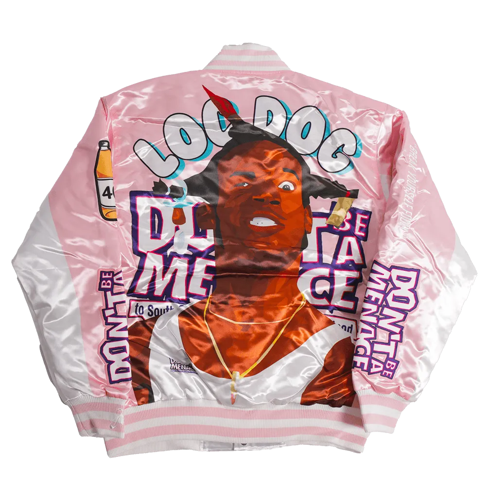 YOUTH DBAM ALL OVER SATIN JACKET PINK