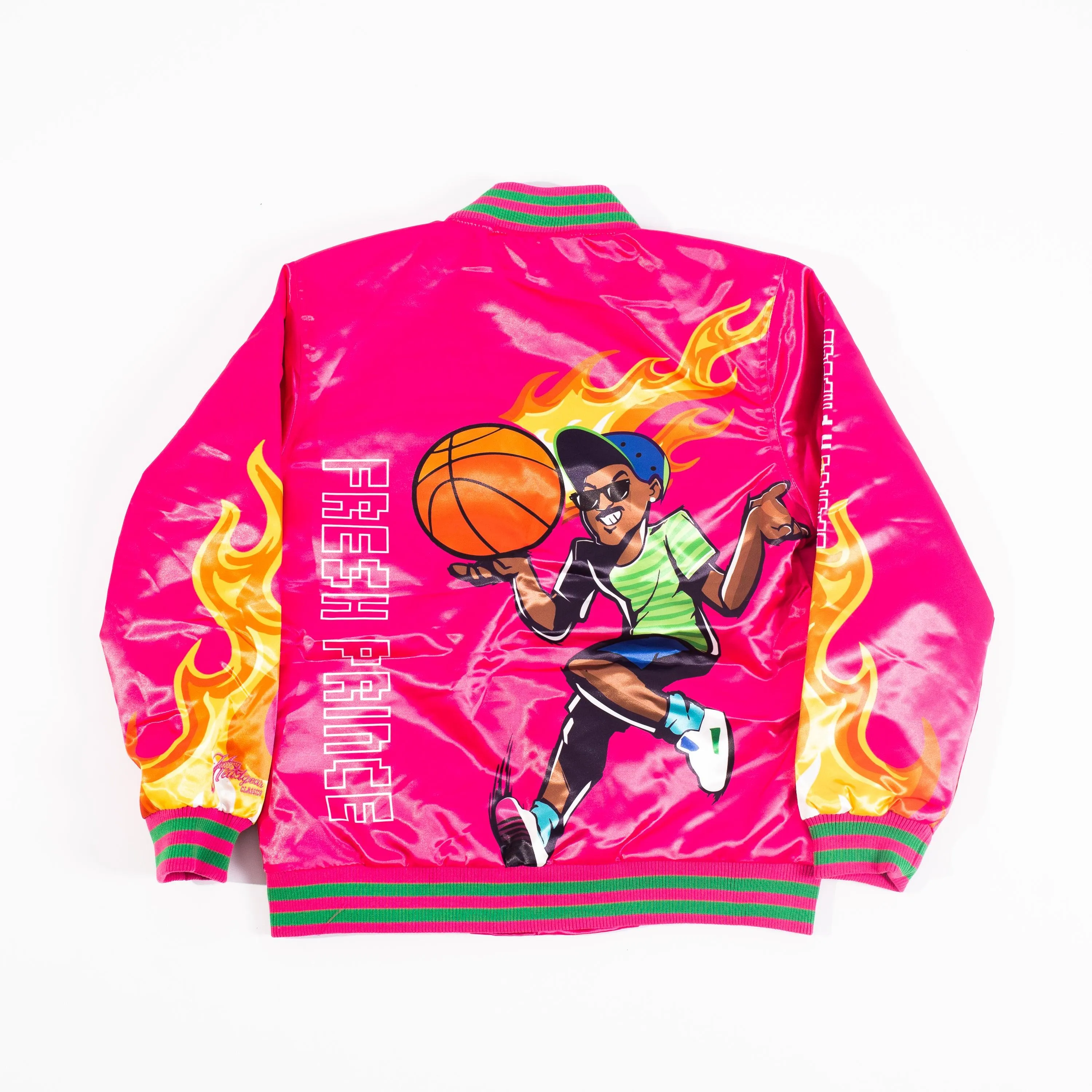YOUTH PINK FLAME FRESH PRINCE SATIN JACKET