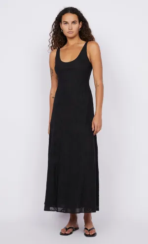 ZALEA SCOOP NECK DRESS - BLACK