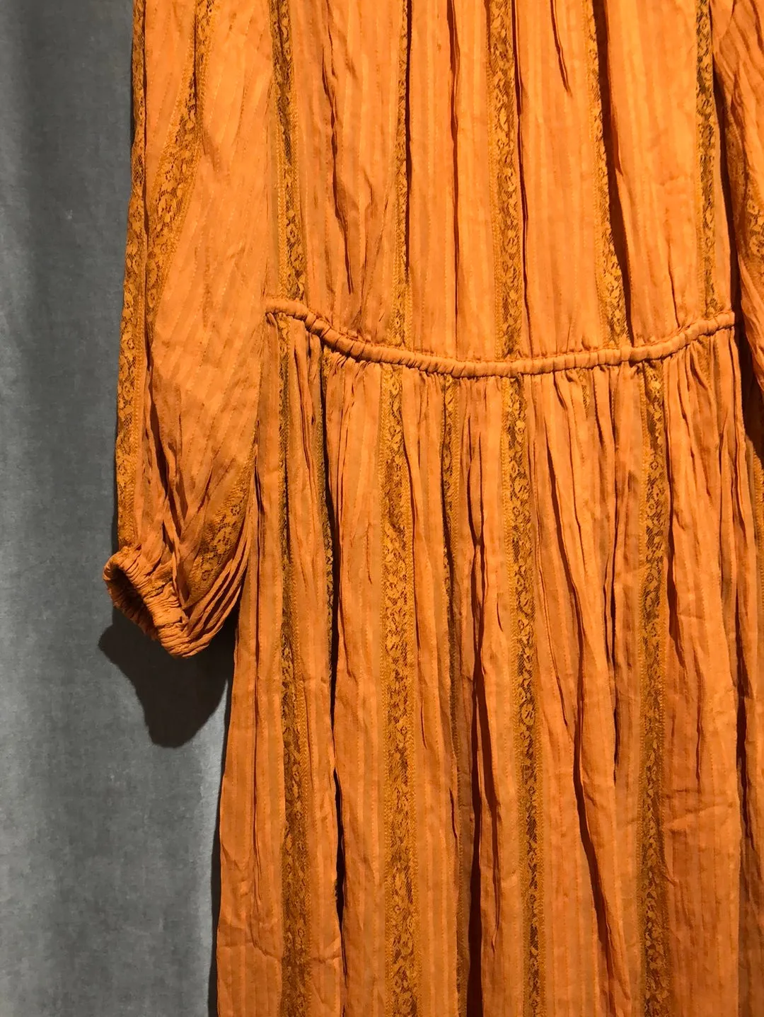 Zimmermann Burnt Orange Long Sleeve Midi Dress